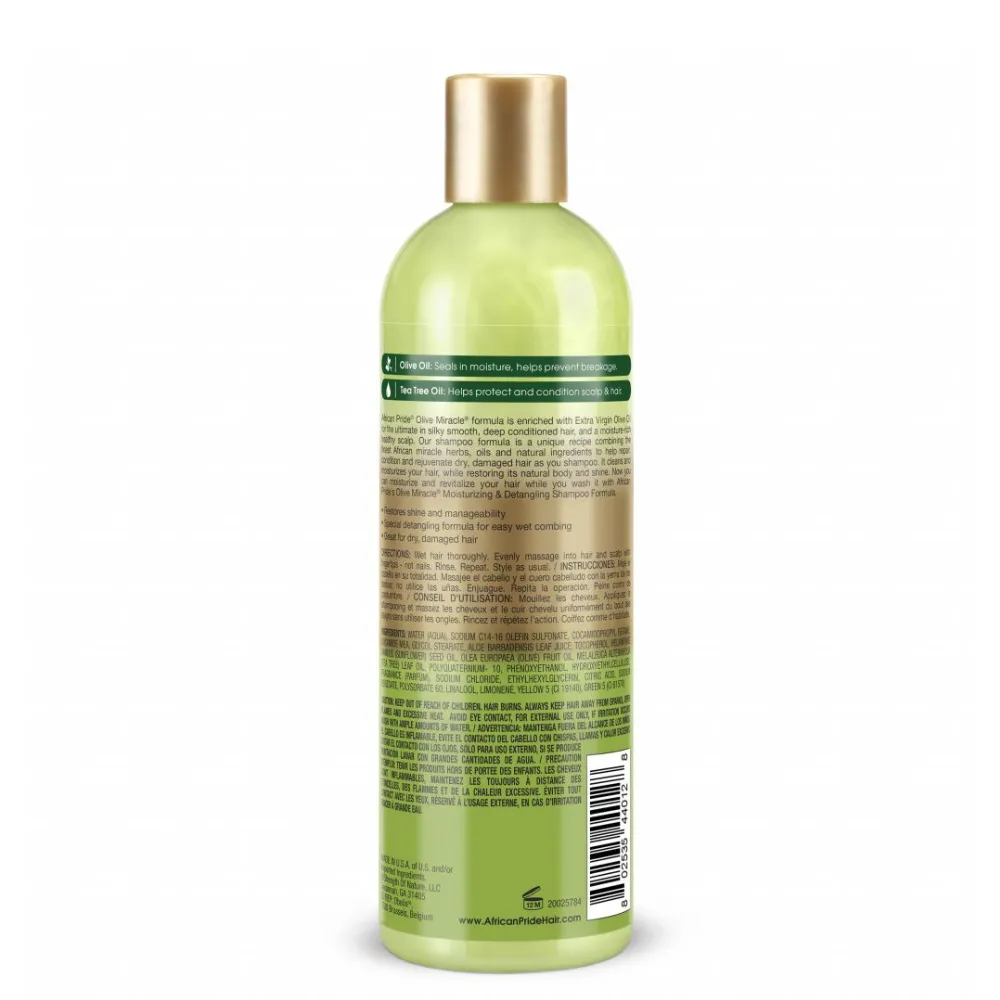 African Pride Olive Miracle 2 en 1 Champú + Acondicionador 355ml — frontal